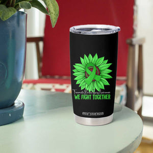 Traumatic Brain Injury Awareness Tumbler Cup TBI We Fight Together Green Sunflower TS02 Print Your Wear