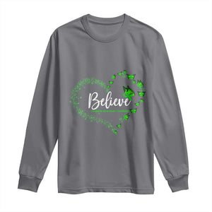 Traumatic Brain Injury Awareness Long Sleeve Shirt TBI Believe Butterflies TS02 Charcoal Print Your Wear