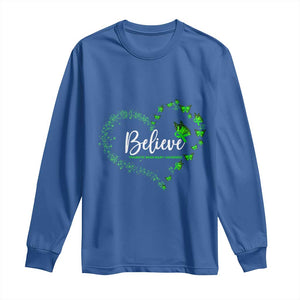 Traumatic Brain Injury Awareness Long Sleeve Shirt TBI Believe Butterflies TS02 Royal Blue Print Your Wear