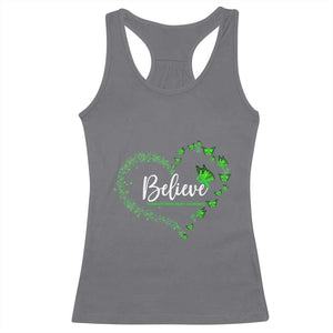 Traumatic Brain Injury Awareness Racerback Tank Top TBI Believe Butterflies TS02 Charcoal Print Your Wear