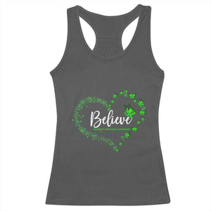 Traumatic Brain Injury Awareness Racerback Tank Top TBI Believe Butterflies TS02 Dark Heather Print Your Wear