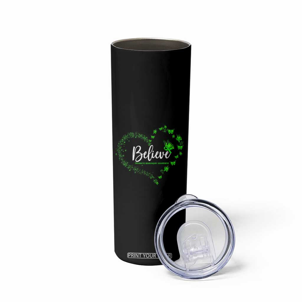 Traumatic Brain Injury Awareness Skinny Tumbler TBI Believe Butterflies TS02 Print Your Wear