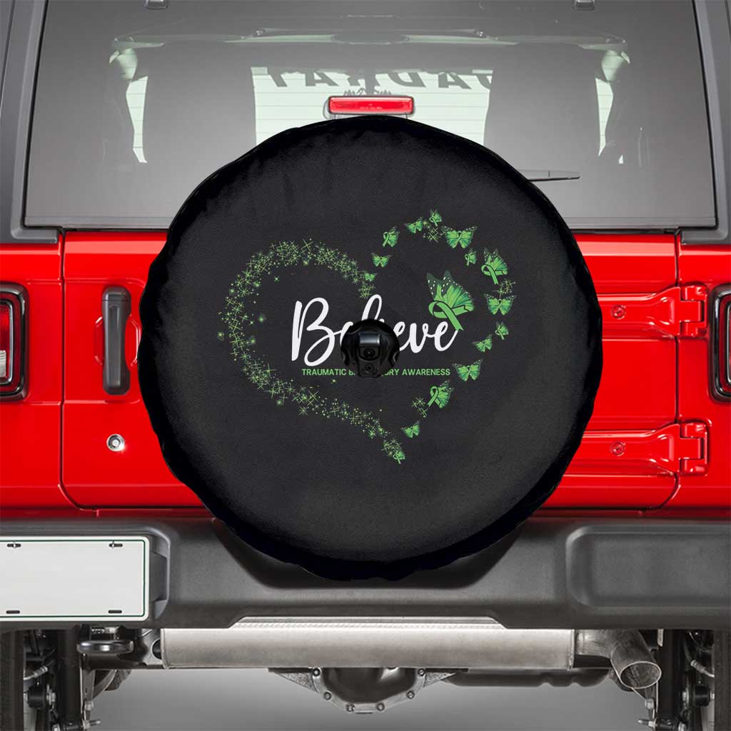 Traumatic Brain Injury Awareness Spare Tire Cover TBI Believe Butterflies TS02 Black Print Your Wear