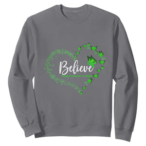 Traumatic Brain Injury Awareness Sweatshirt TBI Believe Butterflies TS02 Charcoal Print Your Wear