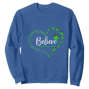 Traumatic Brain Injury Awareness Sweatshirt TBI Believe Butterflies TS02 Royal Blue Print Your Wear