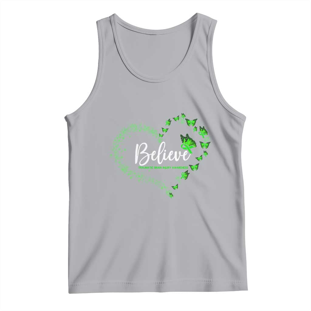 Traumatic Brain Injury Awareness Tank Top TBI Believe Butterflies TS02 Athletic Heather Print Your Wear
