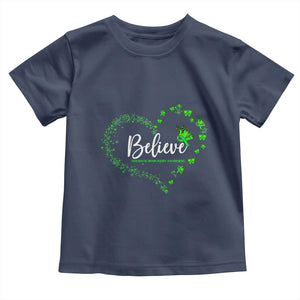Traumatic Brain Injury Awareness Toddler T Shirt TBI Believe Butterflies TS02 Navy Print Your Wear