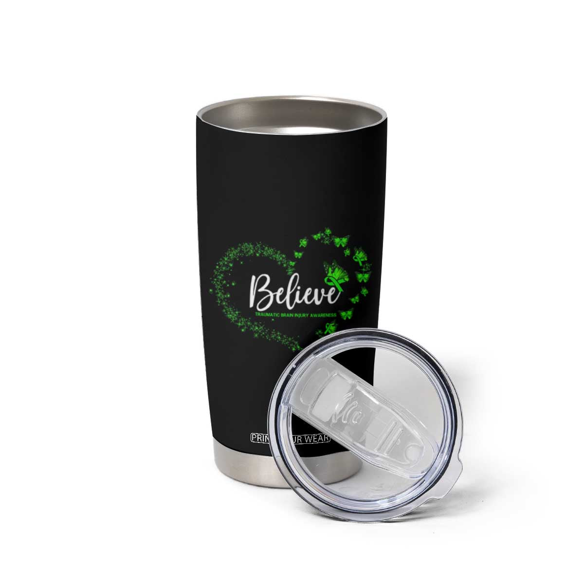 Traumatic Brain Injury Awareness Tumbler Cup TBI Believe Butterflies TS02 Print Your Wear