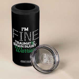 Traumatic Brain Injury Awareness 4 in 1 Can Cooler Tumbler TBI Warrior I'm Fine TS02 Print Your Wear