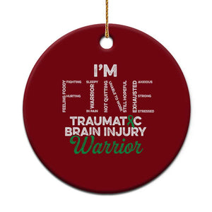 Traumatic Brain Injury Awareness Ceramic Ornament TBI Warrior I'm Fine TS02 1pc Red Print Your Wear