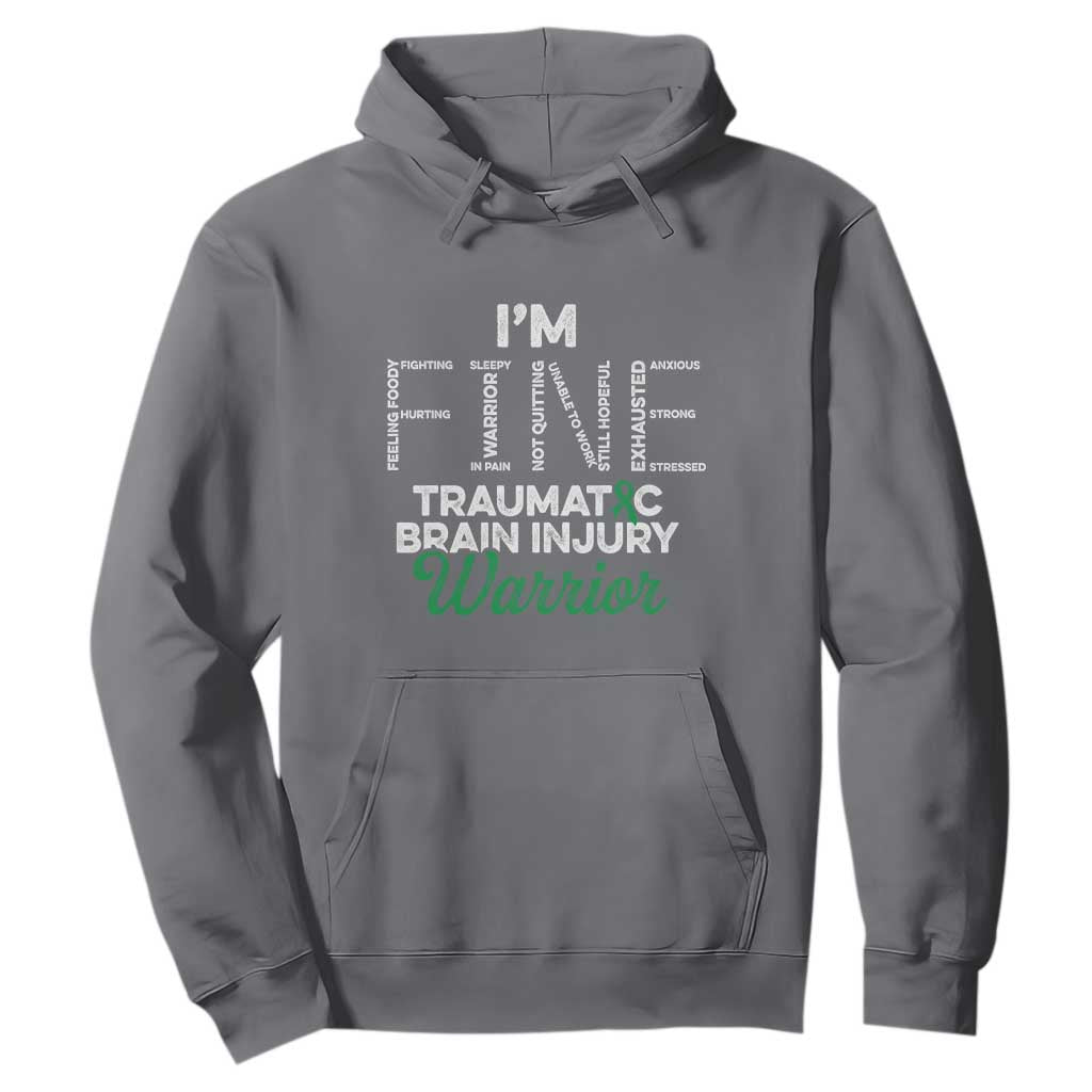 Traumatic Brain Injury Awareness Hoodie TBI Warrior I'm Fine TS02 Charcoal Print Your Wear