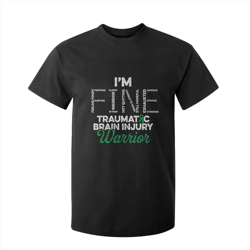 Traumatic Brain Injury Awareness T Shirt For Kid TBI Warrior I'm Fine TS02 Black Print Your Wear