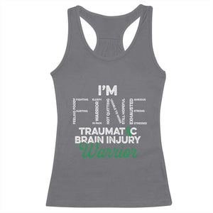 Traumatic Brain Injury Awareness Racerback Tank Top TBI Warrior I'm Fine TS02 Charcoal Print Your Wear