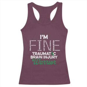 Traumatic Brain Injury Awareness Racerback Tank Top TBI Warrior I'm Fine TS02 Maroon Print Your Wear