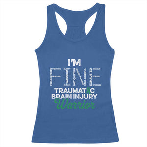 Traumatic Brain Injury Awareness Racerback Tank Top TBI Warrior I'm Fine TS02 Royal Blue Print Your Wear