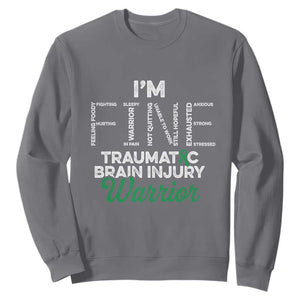 Traumatic Brain Injury Awareness Sweatshirt TBI Warrior I'm Fine TS02 Charcoal Print Your Wear