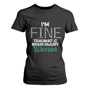 Traumatic Brain Injury Awareness T Shirt For Women TBI Warrior I'm Fine TS02 Black Print Your Wear