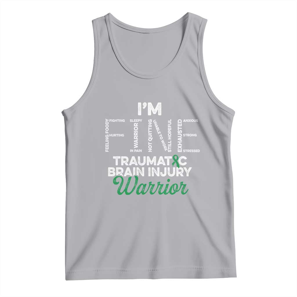 Traumatic Brain Injury Awareness Tank Top TBI Warrior I'm Fine TS02 Athletic Heather Print Your Wear