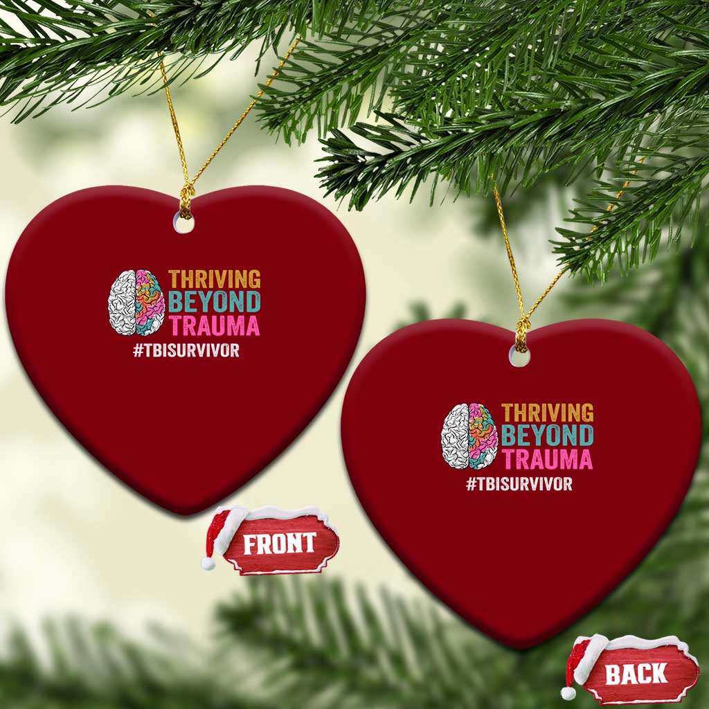 Traumatic Brain Injury Awareness Ceramic Ornament Thriving Beyond Trauma TBI Survivor TS02 Print Your Wear