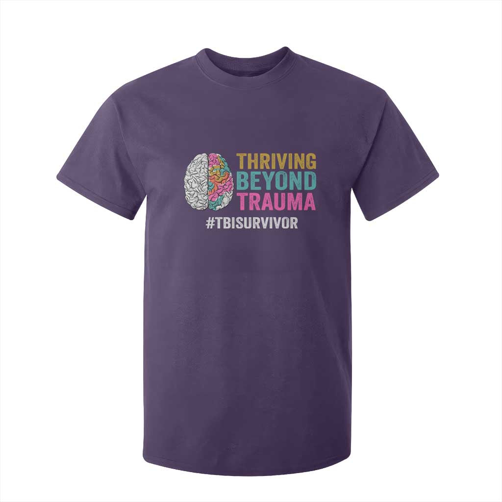 Traumatic Brain Injury Awareness T Shirt For Kid Thriving Beyond Trauma TBI Survivor TS02 Purple Print Your Wear