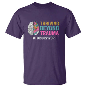 Traumatic Brain Injury Awareness T Shirt Thriving Beyond Trauma TBI Survivor TS02 Purple Print Your Wear