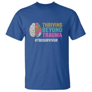 Traumatic Brain Injury Awareness T Shirt Thriving Beyond Trauma TBI Survivor TS02 Royal Blue Print Your Wear