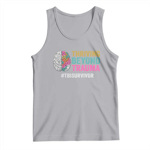 Traumatic Brain Injury Awareness Tank Top Thriving Beyond Trauma TBI Survivor TS02 Athletic Heather Print Your Wear