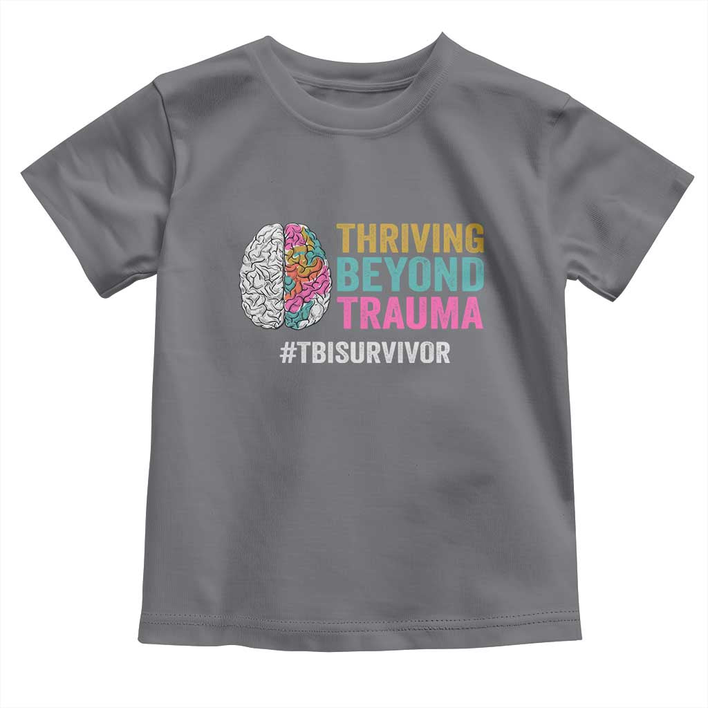 Traumatic Brain Injury Awareness Toddler T Shirt Thriving Beyond Trauma TBI Survivor TS02 Charcoal Print Your Wear