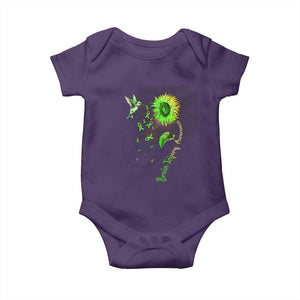Traumatic Brain Injury Awareness Baby Onesie Sunflower Hummingbird TS02 Purple Print Your Wear