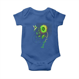 Traumatic Brain Injury Awareness Baby Onesie Sunflower Hummingbird TS02 Royal Blue Print Your Wear