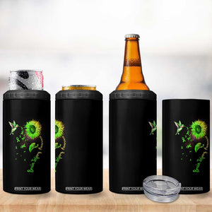 Traumatic Brain Injury Awareness 4 in 1 Can Cooler Tumbler Sunflower Hummingbird TS02 Print Your Wear