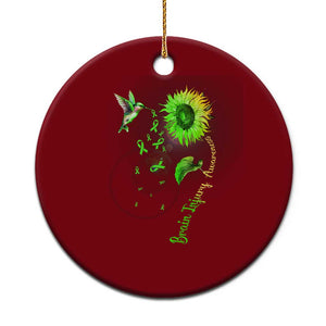 Traumatic Brain Injury Awareness Ceramic Ornament Sunflower Hummingbird TS02 1pc Red Print Your Wear