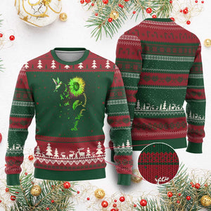 Traumatic Brain Injury Awareness Ugly Christmas Sweater Sunflower Hummingbird TS02 Red Green Print Your Wear