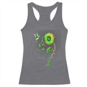 Traumatic Brain Injury Awareness Racerback Tank Top Sunflower Hummingbird TS02 Charcoal Print Your Wear