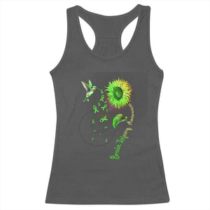 Traumatic Brain Injury Awareness Racerback Tank Top Sunflower Hummingbird TS02 Dark Heather Print Your Wear