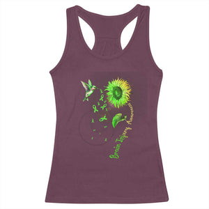 Traumatic Brain Injury Awareness Racerback Tank Top Sunflower Hummingbird TS02 Maroon Print Your Wear
