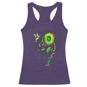Traumatic Brain Injury Awareness Racerback Tank Top Sunflower Hummingbird TS02 Purple Print Your Wear