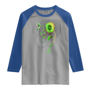 Traumatic Brain Injury Awareness Raglan Shirt Sunflower Hummingbird TS02 Sport Gray Royal Print Your Wear