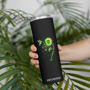 Traumatic Brain Injury Awareness Skinny Tumbler Sunflower Hummingbird TS02 Print Your Wear