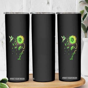 Traumatic Brain Injury Awareness Skinny Tumbler Sunflower Hummingbird TS02 Print Your Wear