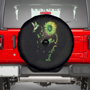 Traumatic Brain Injury Awareness Spare Tire Cover Sunflower Hummingbird TS02 Black Print Your Wear