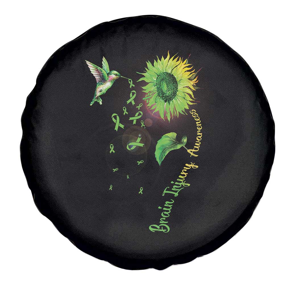 Traumatic Brain Injury Awareness Spare Tire Cover Sunflower Hummingbird TS02 Print Your Wear