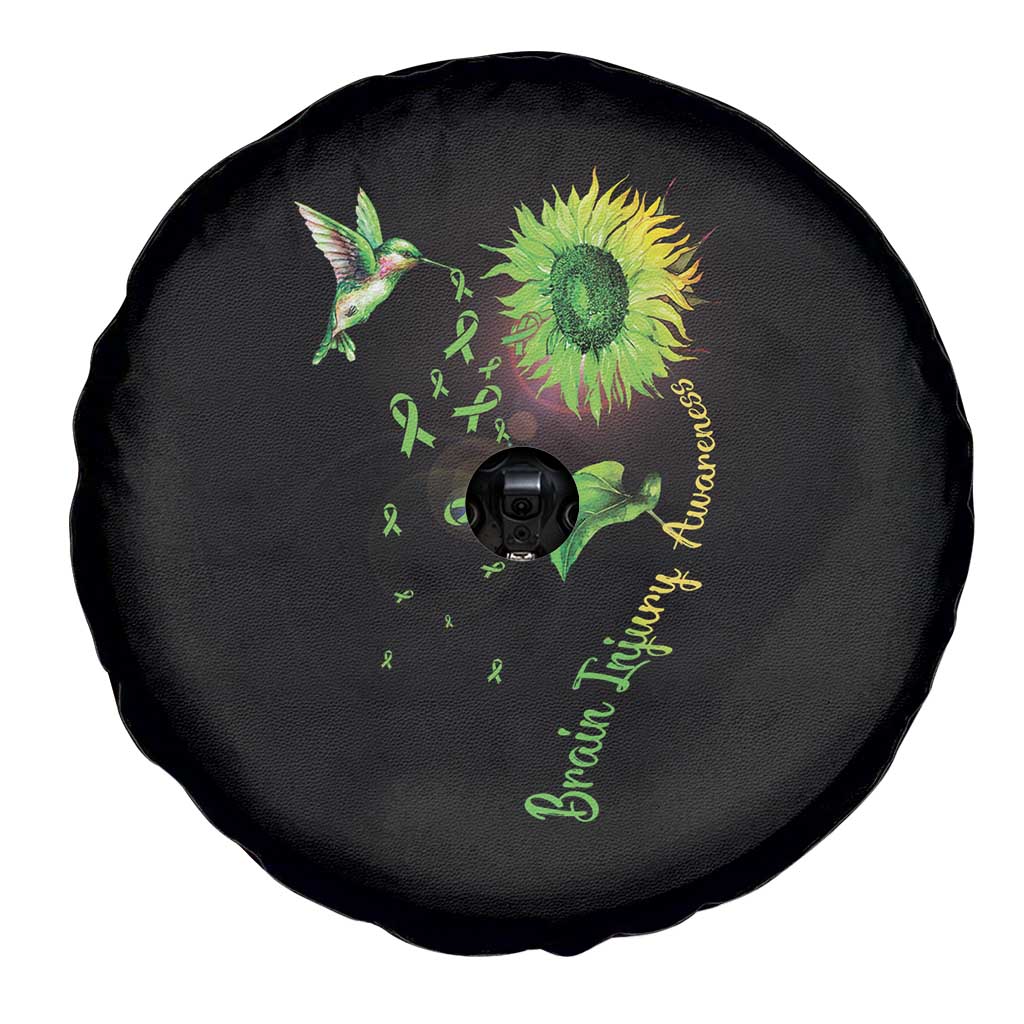 Traumatic Brain Injury Awareness Spare Tire Cover Sunflower Hummingbird TS02 Print Your Wear