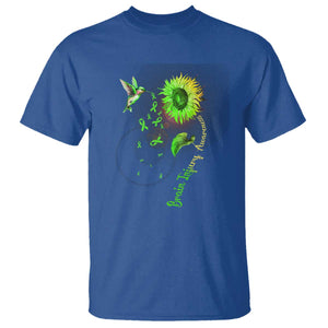 Traumatic Brain Injury Awareness T Shirt Sunflower Hummingbird TS02 Royal Blue Print Your Wear