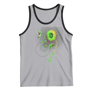 Traumatic Brain Injury Awareness Tank Top Sunflower Hummingbird TS02 Athletic Heather Black Print Your Wear