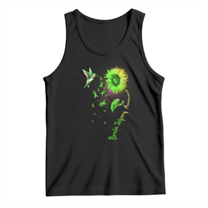 Traumatic Brain Injury Awareness Tank Top Sunflower Hummingbird TS02 Black Print Your Wear