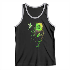 Traumatic Brain Injury Awareness Tank Top Sunflower Hummingbird TS02 Black Athletic Heather Print Your Wear