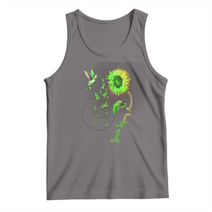 Traumatic Brain Injury Awareness Tank Top Sunflower Hummingbird TS02 Deep Heather Print Your Wear