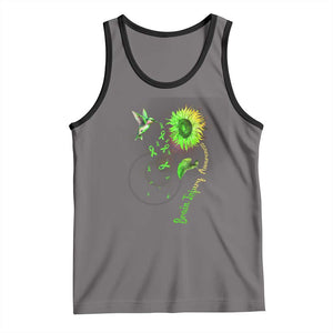 Traumatic Brain Injury Awareness Tank Top Sunflower Hummingbird TS02 Deep Heather Black Print Your Wear