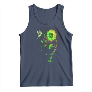 Traumatic Brain Injury Awareness Tank Top Sunflower Hummingbird TS02 Navy Print Your Wear
